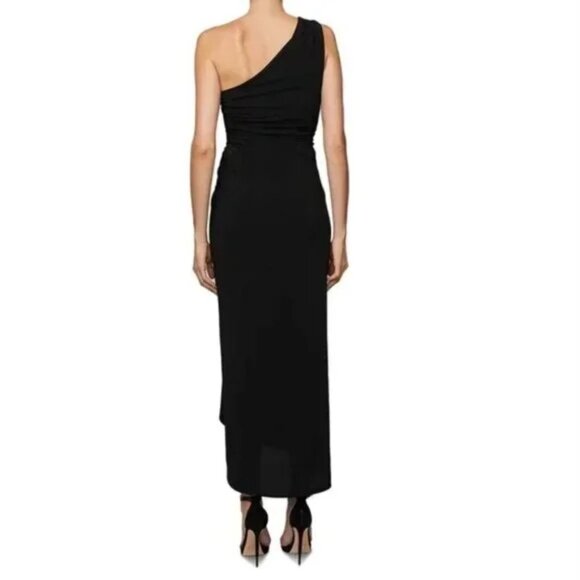 495$ A.L.C Asymmetrical One Shoulder Neck Caroline Maxi Dress Size S Black - Picture 2 of 2